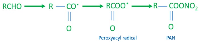 formation of PAN photochemical smog